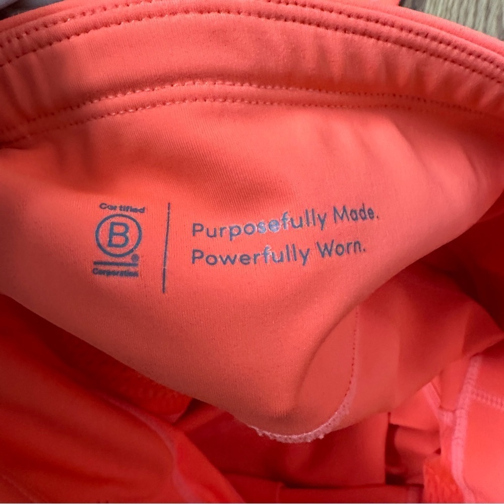 Athleta Laser-Cut High Rise Run Tight in Neon Coral | Compression Leggings Small - Picture 9 of 15